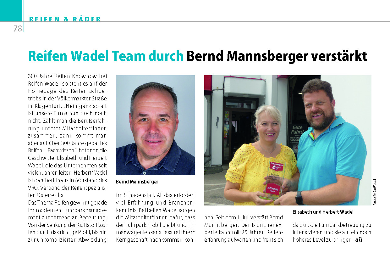 Artikel aus Reifen & Räder über Bernd Mannsberger